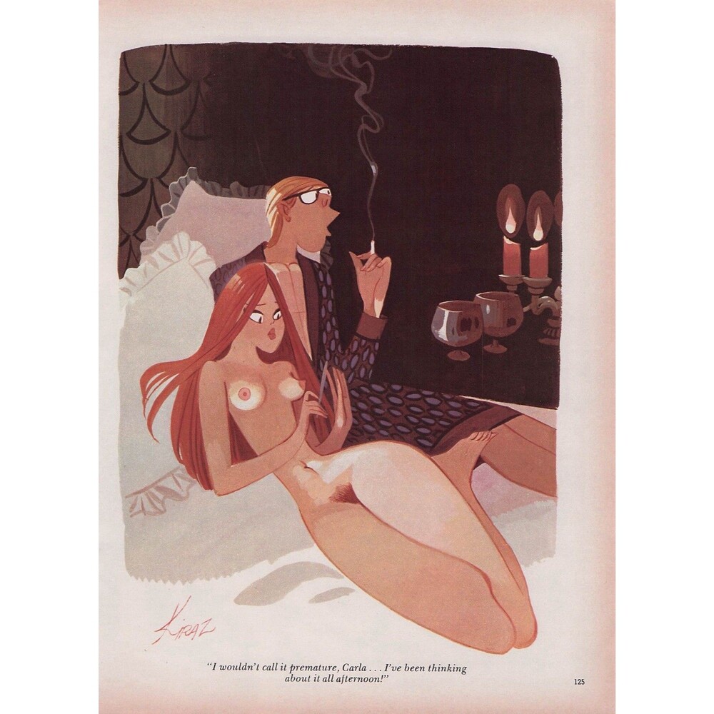 Sexy Adult Cartoon Sex Funny Vintage Print Ad Poster Pinup Art Page Humor 1974